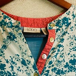 LOGO BY LORI GOLDSTEIN- turquoise tunic c